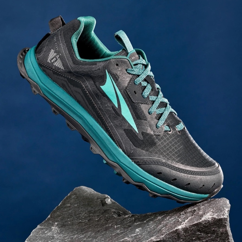 Altra lone peak 6 Women size 9.5 Charcoal and Turquoise Running Shoes